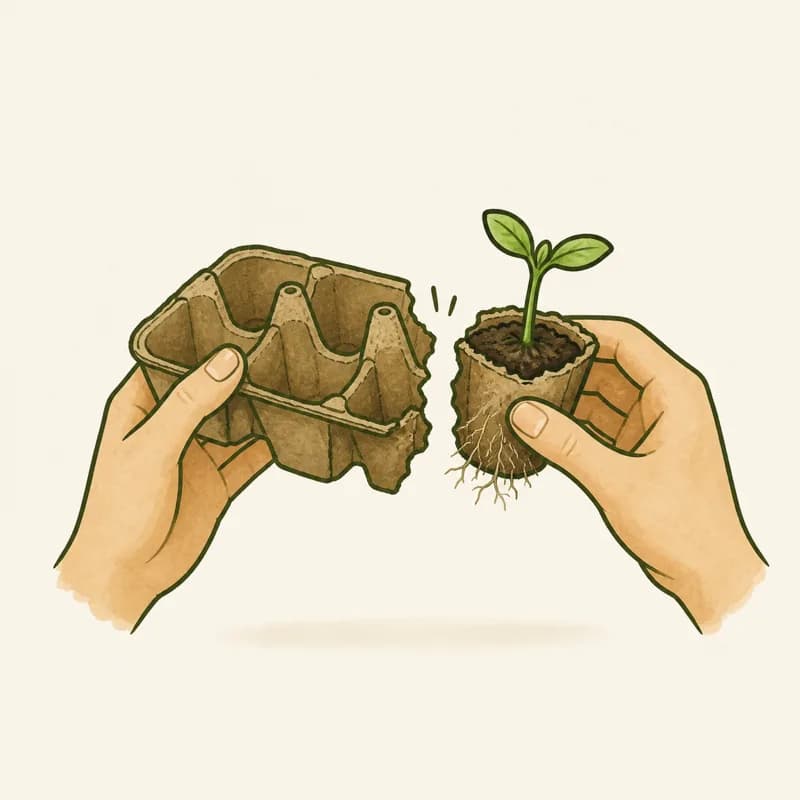 Karton telur: tanam langsung